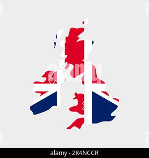 Great Britain Country Map Flag Stock Vector