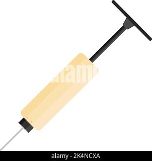 Yellow ball pump, illustration, vector on a white background. Stock Vector