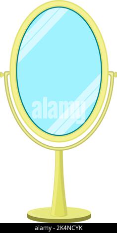 Yellow mirror, illustration, vector on a white background. Stock Vector