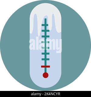 Winter thermometer, illustration, vector on a white background. Stock Vector