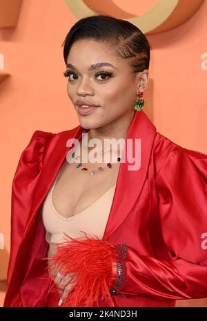 October 3rd, 2022. London, UK. Makgotso M aka Makgotso Monyemorathoe arriving at The Woman King Premiere, Odeon Luxe, Leicester Square, London. Credit: Doug Peters/EMPICS/Alamy Live News Stock Photo