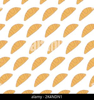 a vector pattern of delicious, yellow croissants. Stock Vector
