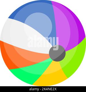 Bright colored beach ball, illustration, vector on a white background. Stock Vector