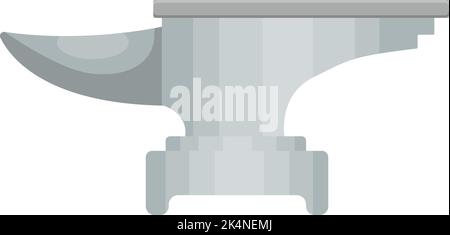 Grey anvil, illustration, vector on a white background. Stock Vector