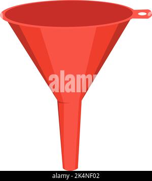 Red oil funnel, illustration, vector on a white background. Stock Vector