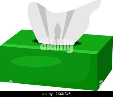 Green napkin box, illustration, vector on a white background. Stock Vector