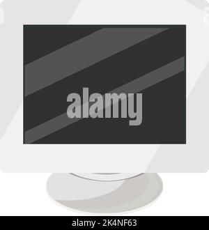 Old white monitor, illustration, vector on a white background. Stock Vector