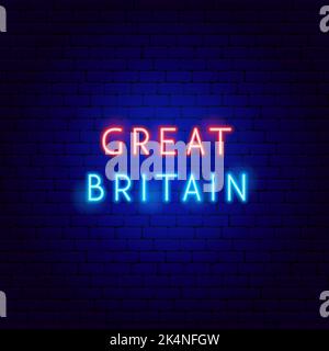 Great Britain Neon Text Stock Vector