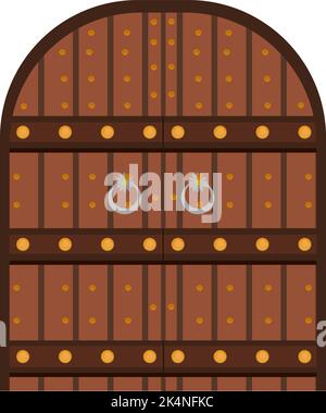 Old wooden gate, illustration, vector on a white background. Stock Vector