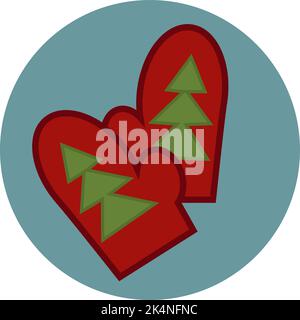 Winter gloves, illustration, vector on a white background. Stock Vector