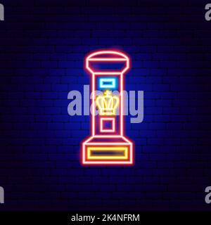 British Postal Box Neon Sign Stock Vector