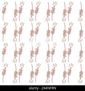 a vector pattern of hand-drawn spikelets. Bread Stock Vector