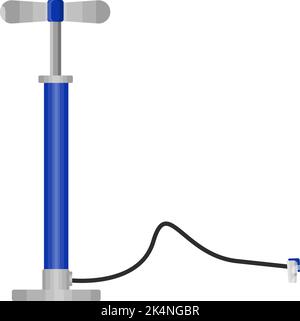 Blue bike pump, illustration, vector on a white background. Stock Vector