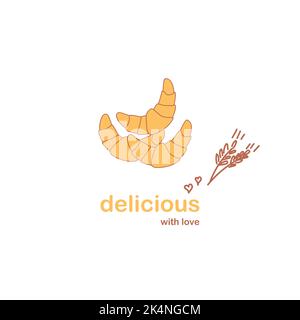 Vector illustration for bakery, cafe or logo Stock Vector