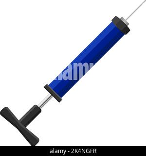 Blue ball pump, illustration, vector on a white background. Stock Vector