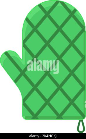 Green oven mitten, illustration, vector on a white background. Stock Vector