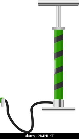 Green bike pump, illustration, vector on a white background. Stock Vector