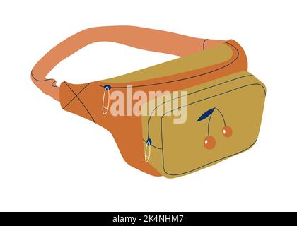 Belt bag set. Banana for personal items. Stock Vector