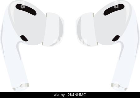 Android wireless earphones, illustration, vector on a white background. Stock Vector