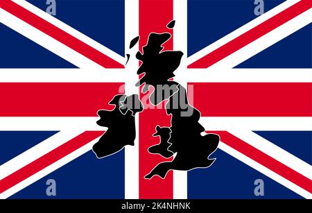 Great Britain Country Flag Map Stock Vector