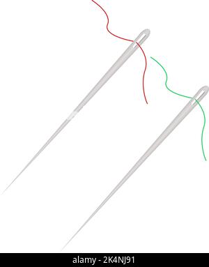 Sewing needles, illustration, vector on a white background. Stock Vector