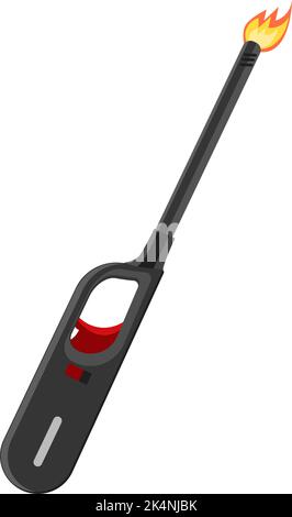 Black kitchen lighter, illustration, vector on a white background. Stock Vector