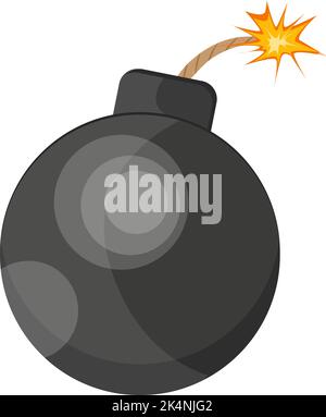 Ticking bomb, illustration, vector on a white background. Stock Vector