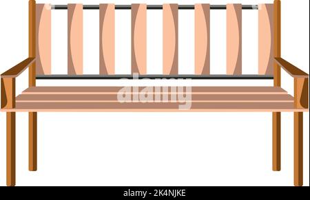 Wooden bench, illustration, vector on a white background. Stock Vector