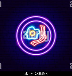 English Breakfast Neon Sign Stock Vector