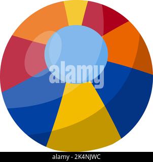 Big beach ball, illustration, vector on a white background. Stock Vector