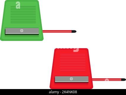 Pencil sharpener, illustration, vector on a white background. Stock Vector