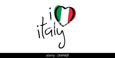 Slogan i love italy with with the Colors of italy flag. Italian slogans ...