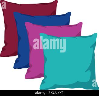Decorative pillows, illustration, vector on a white background. Stock Vector