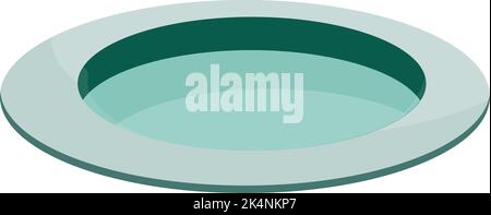 Green plate, illustration, vector on a white background. Stock Vector
