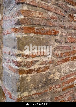 Detail showing brickwork of the inner walls of the Great Tower in Dover Castle, Kent, UK. Stock Photo