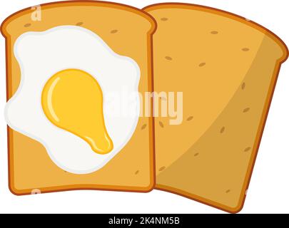 Bread omelette, illustration, vector on a white background. Stock Vector