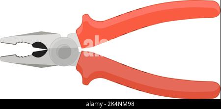 Orange pliers, illustration, vector on a white background. Stock Vector