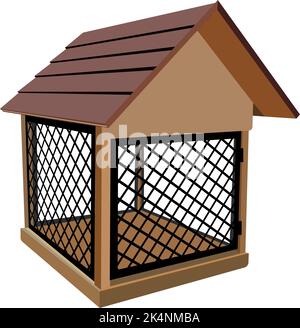 Pet house, illustration, vector on a white background. Stock Vector