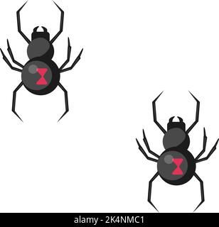 Black widow spider, illustration, vector on a white background. Stock Vector