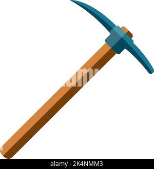 Blue pick ax, illustration, vector on a white background. Stock Vector