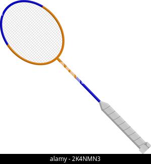 Badminton racket, illustration, vector on a white background. Stock Vector