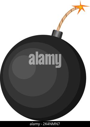 Big bomb, illustration, vector on a white background. Stock Vector