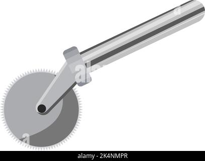 Metal pizza knife, illustration, vector on a white background. Stock Vector