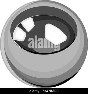 Grey pinball, illustration, vector on a white background. Stock Vector