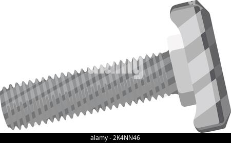 Metal screw, illustration, vector on a white background. Stock Vector