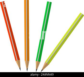 Study pens, illustration, vector on a white background. Stock Vector