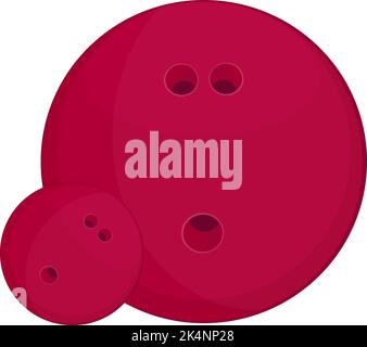 Red bowling balls, illustration, vector on a white background. Stock Vector