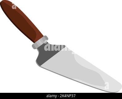 Wooden cake server, illustration, vector on a white background. Stock Vector