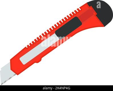Red box cutter, illustration, vector on a white background. Stock Vector