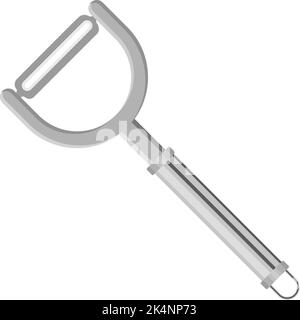 Grey metal peelers, illustration, vector on a white background. Stock Vector
